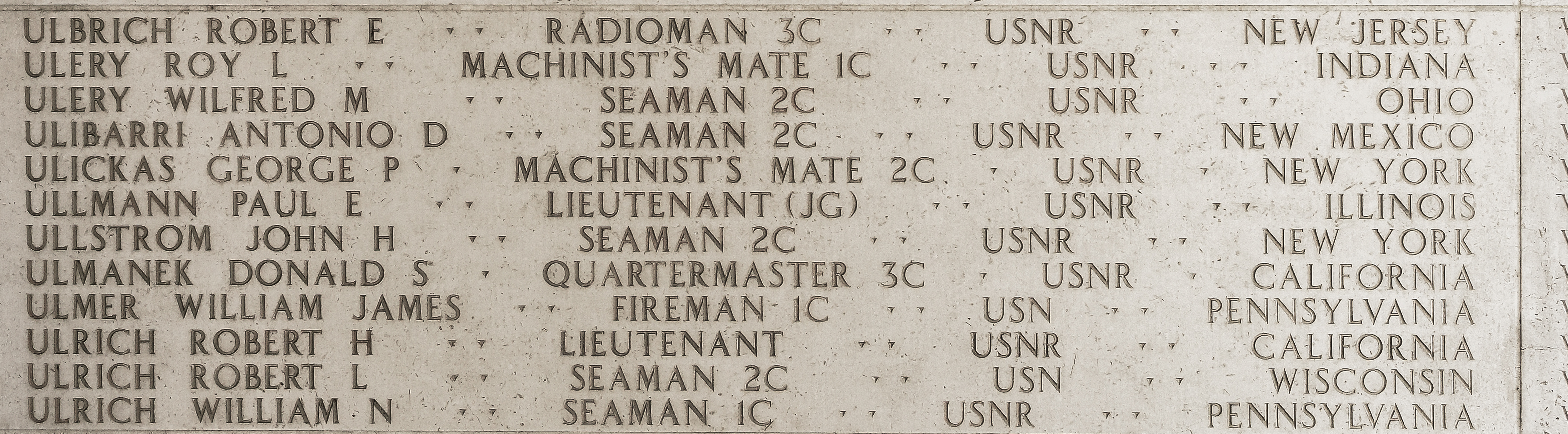 Donald S. Ulmanek, Quartermaster Third Class